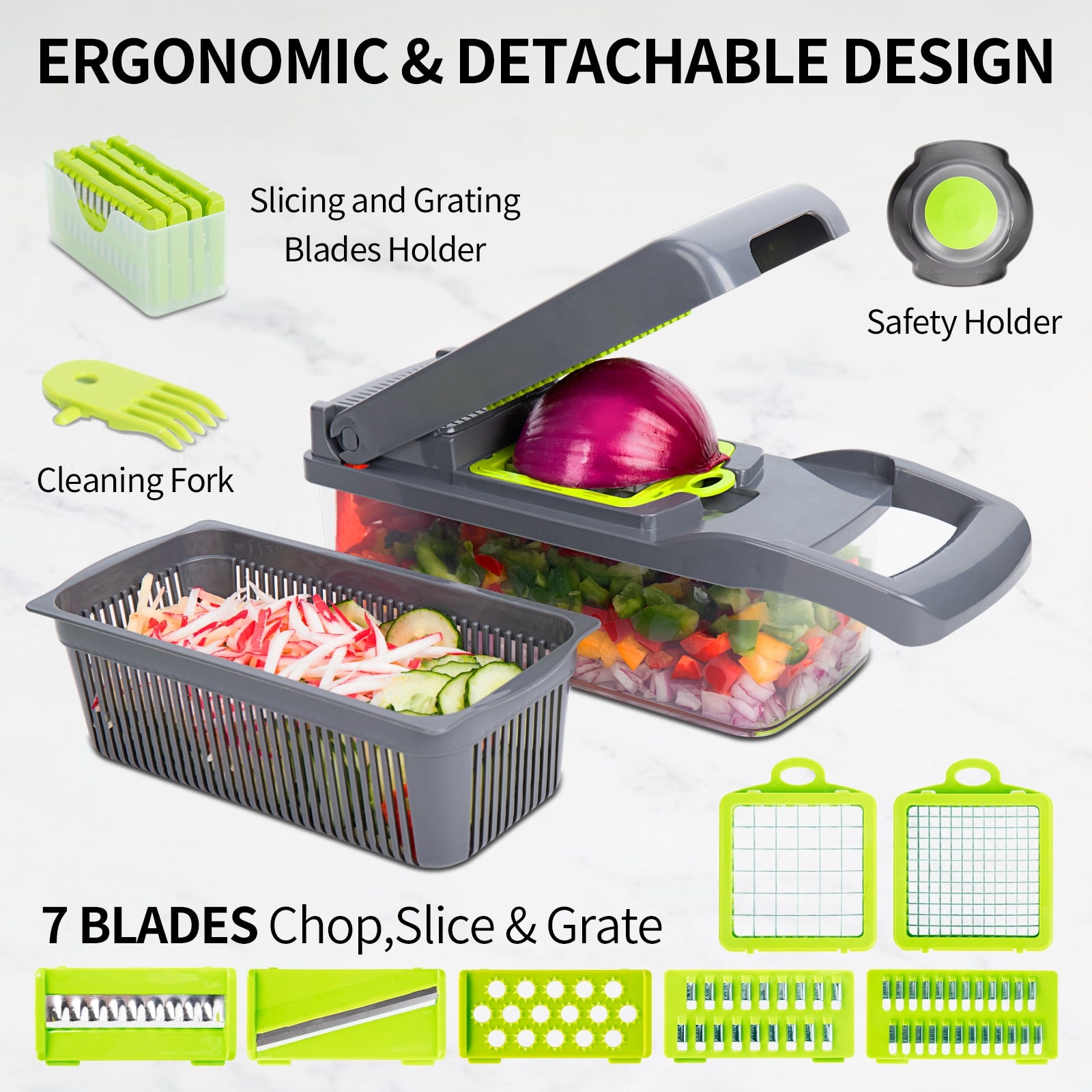 SFXFJ New 12 in 1 Multifunctional Vegetable Cutter with Drain Basket, Magic  Rotate Vegetable Slicer, Mandoline Slicer Cutter Chopper and Grater