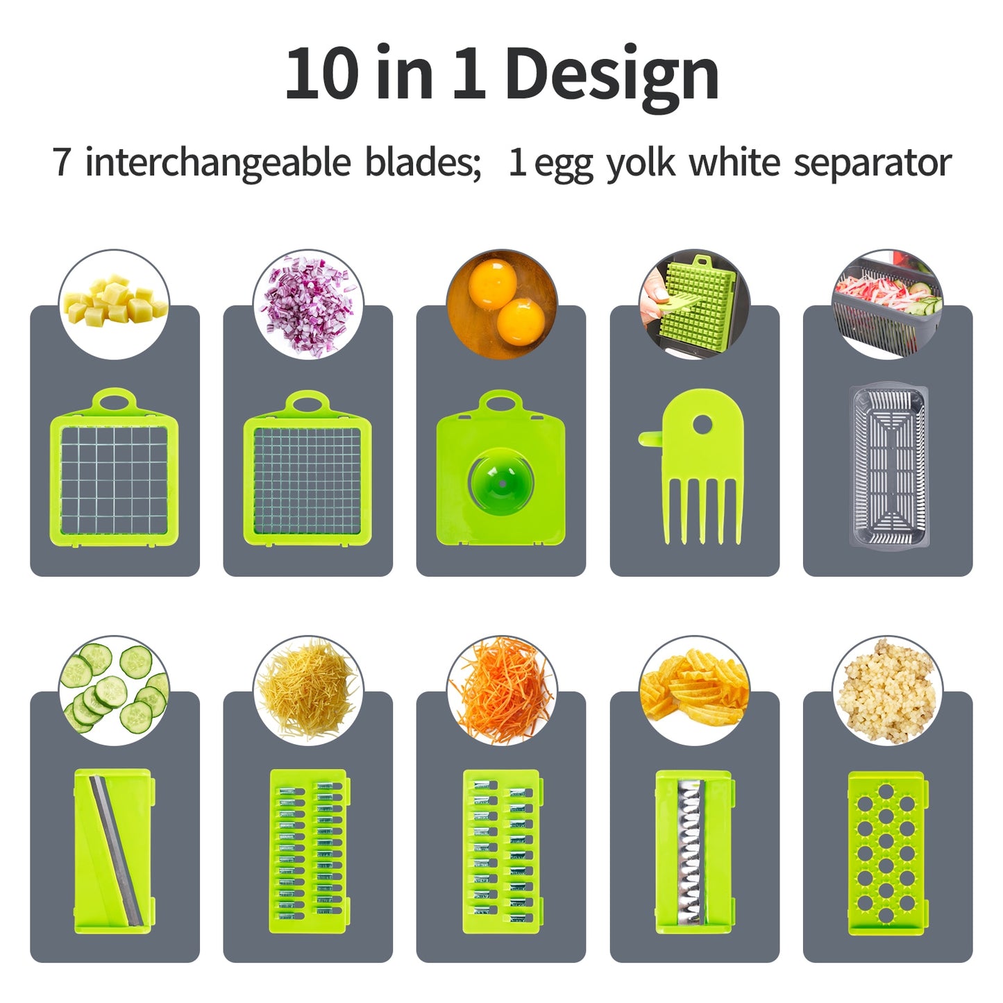 Multifunctional Vegetable Cutter Shredders Slicer With Basket